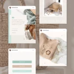 Instagram post templates for Canva featuring aesthetic quotes, lifestyle photos and promotional designs