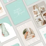 Modern Instagram templates for Canva with coastal lifestyle photos, quotes and minimalist typography