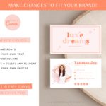 Bright Colorful Business Card Template editable in Canva, Retro Font for Canva Templates and Boho Brand with Logo Design.