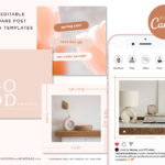 Neutral Instagram Post Templates for Canva, Beige White Instagram Templates for Stories and Posts, Beauty Templates for Instagram Reels