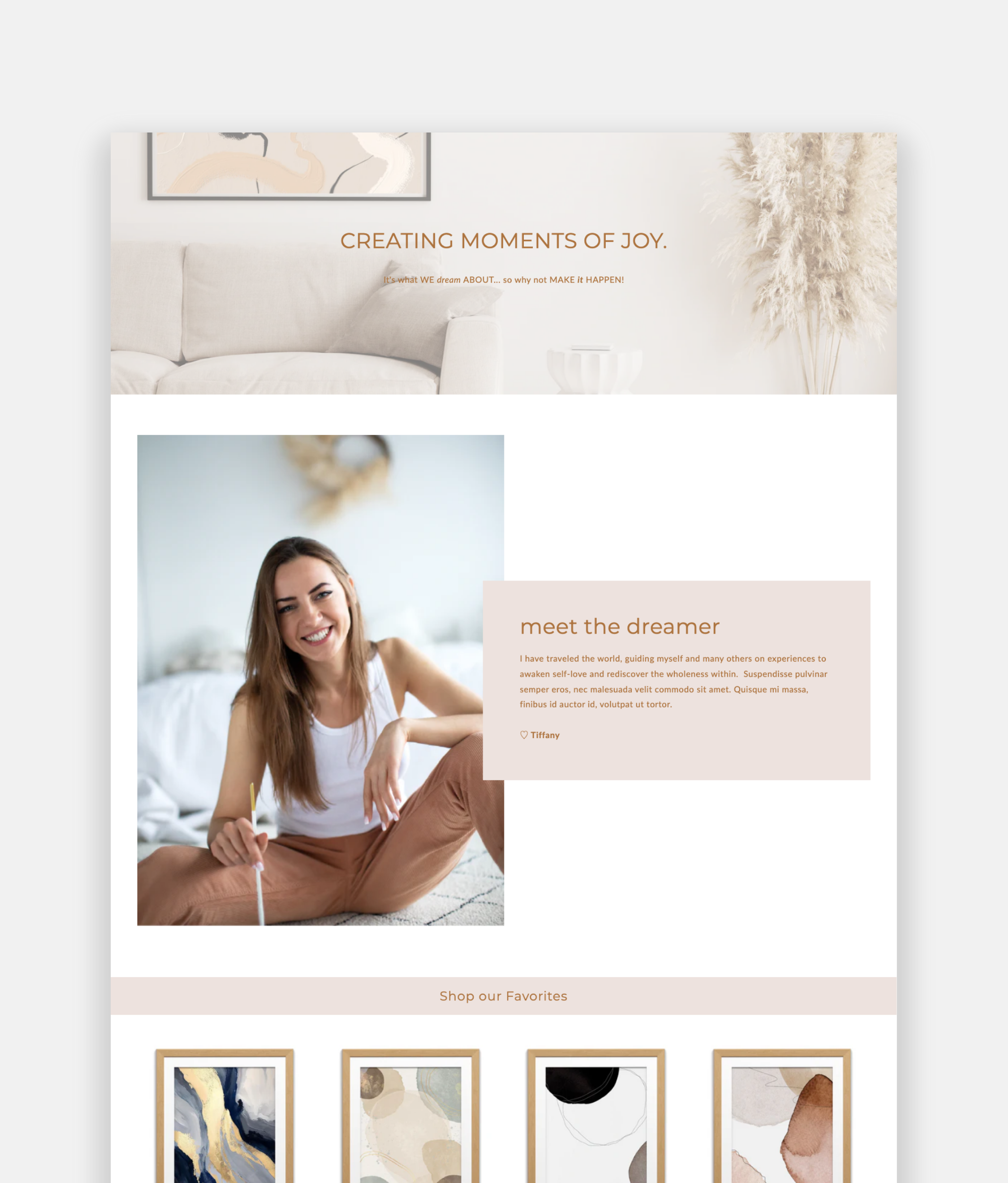 Shopify art stores and themes for the artist. Minimal Art Gallery Shopify Template, Neutral Shopify Theme, Photography Gallery E-commerce Store Design