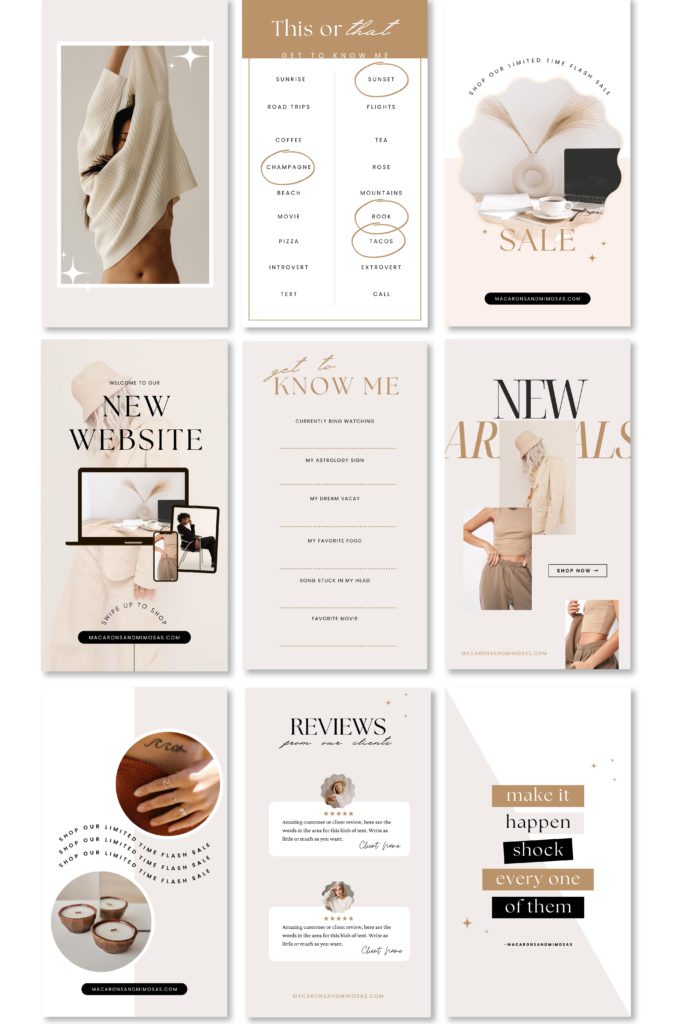 Free Luxe Minimalist Canva Templates for Instagram, Free Neutral Instagram Post Templates Social media Templates