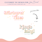 Starburst vibes font Logo editable in Canva includes a Main Logo, Secondary logo, Typography suggestions Stock Photos, and more! 