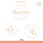 DIY Logos with Stars Template for Canva, Semi Custom Brand Kit Pink logo template, Editable Photography or Lash Boutique Logo Branding Package
