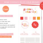 Colorful Canva Logo Template Kit includes one Main Logo, a Secondary Logo, Typography suggestions Curated Stock Photos, and more! 