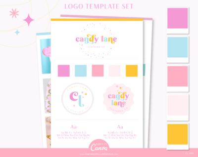 DIY Canva editable branding kit with Semi Custom logo colorful logo Brand Board template, Boho Stock Photos suggestions, and more! 