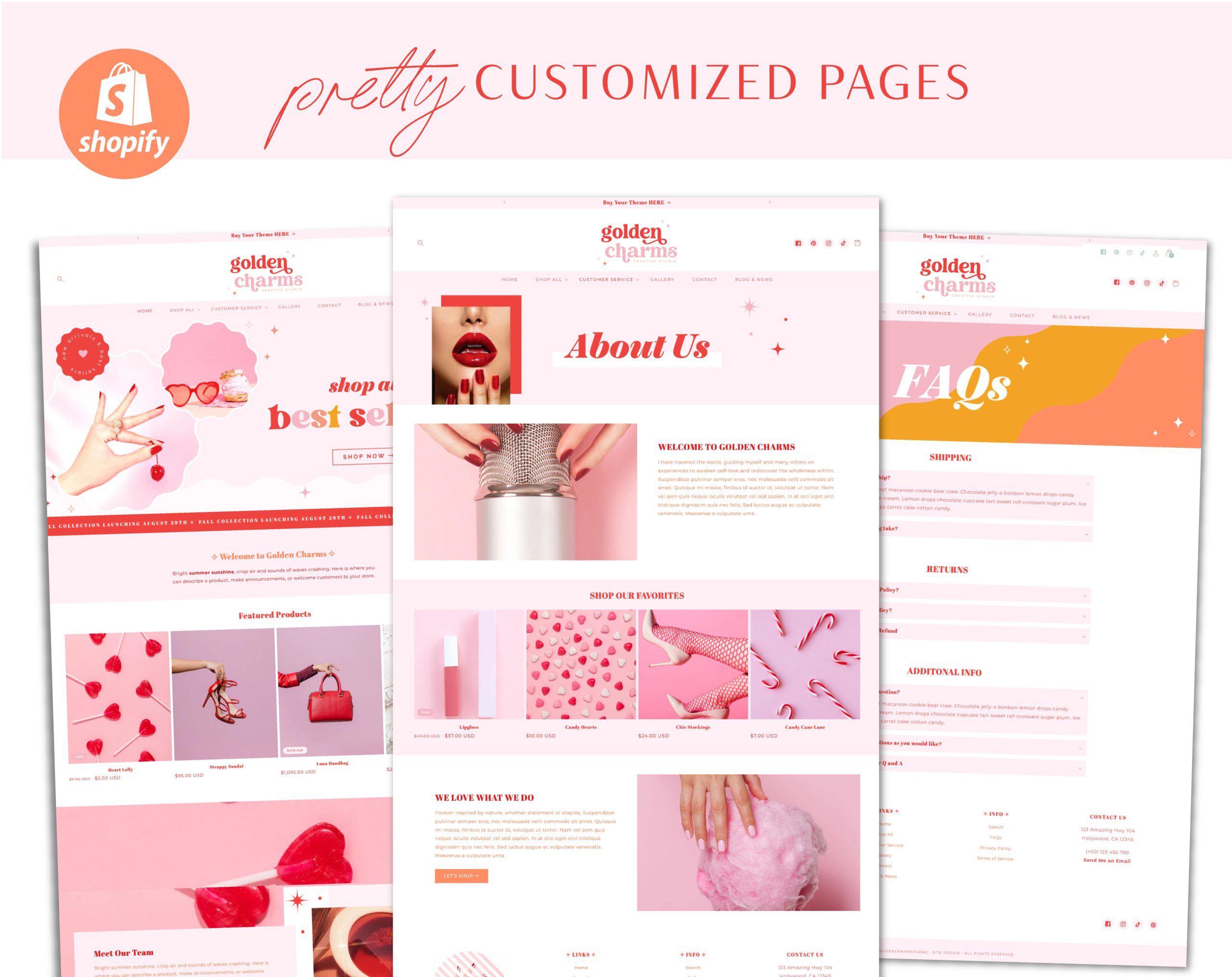 Indie Theme for Shopify Video Banners, Bright Pink Shopify Themes for Digital Products, Premium Shopify Themes for artists increase online sales