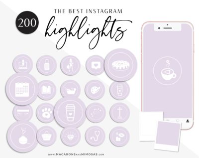 Purple Instagram Highlight Covers, 200 Lilac purple Instagram Story Highlight Icons to style your Instagram profile for Fashion, Beauty, and Lifestyle