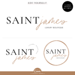 Aesthetic Font Logo Design editable in Canva. Brand your website with a custom logo with stunning font combinations for your small business.