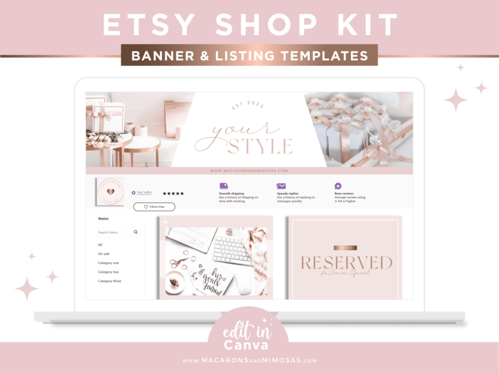 Etsy Banner Maker to Style Your Shop • Macarons and Mimosas