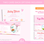 Rainbow Business Card Canva Template. Customize this DIY bright boho card design for your small business with bubble logo font and your photo.