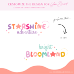 Stardust font logo design editable in Canva is a cursive font combination with a magical star and dot pixie vibe to style your small business.