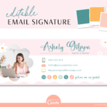 Daisy Email Signature Template Canva. Pretty Pink flower email signature design to give your emails a professional look and stunning style!