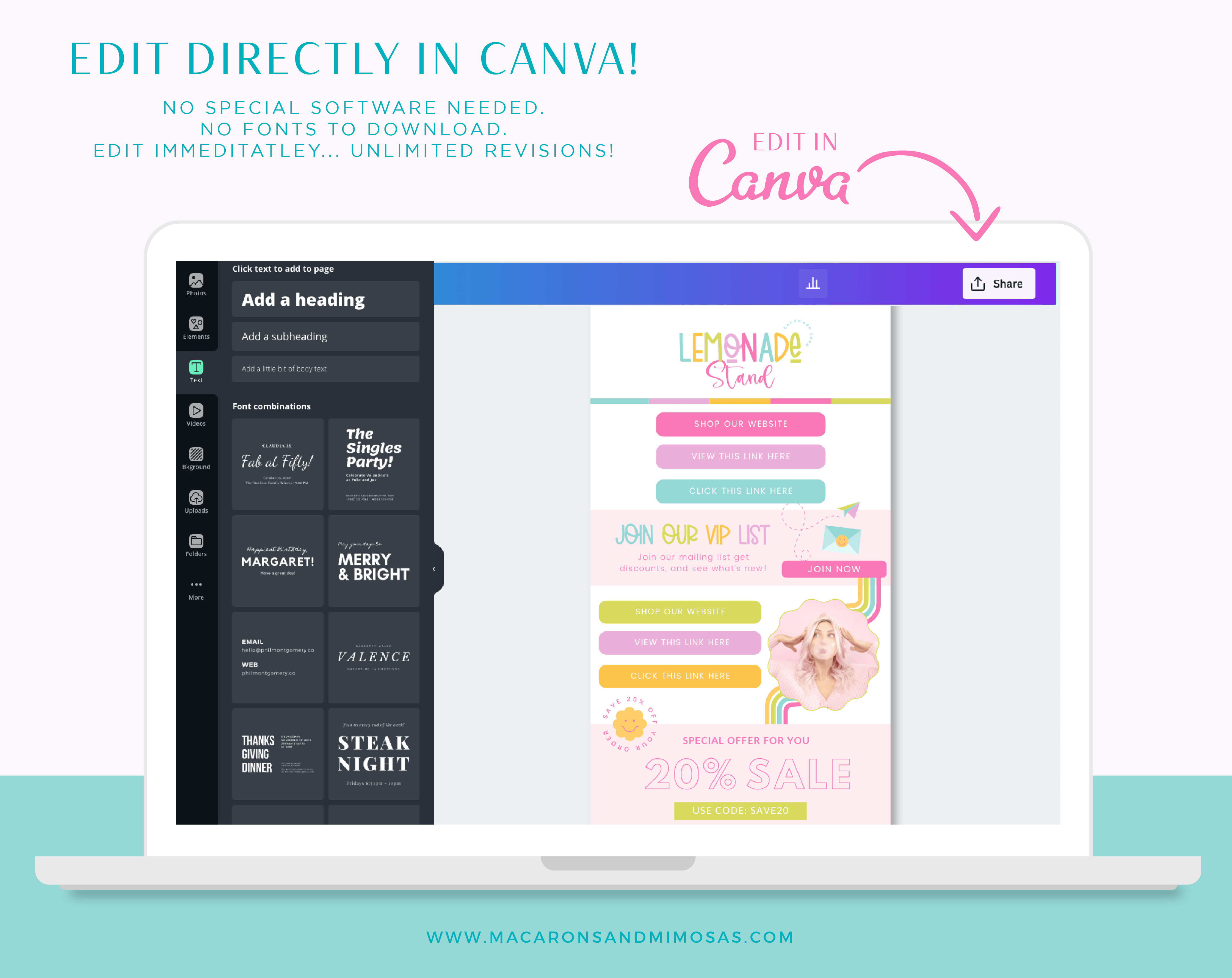 The best Link in Bio template is editable in Canva. Drive Clicks to your website through your TikTok and Instagram Social media accounts.