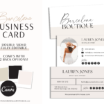 Luxe Business Card Template to edit in Canva in chic Barcelona design. A business card is a modern way of sharing your business and brand with your clients.