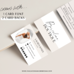 Luxe Business Card Template to edit in Canva in chic Barcelona design. A business card is a modern way of sharing your business and brand with your clients.