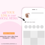 Pink Link in Bio Website Template for Canva, One-page website design for Instagram Profile with pink, orange, and sparkling stars and hearts