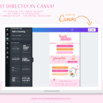 Pink Link in Bio Website Template for Canva, One-page website design for Instagram Profile with pink, orange, and sparkling stars and hearts