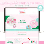 Christmas Shopify Theme Template Video Banners, Red Pink Holiday Shopify Themes for Digital Products, Premium Shopify Themes for boutiques ecommerce sales