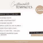 Editable Canva Templates featuring neutral white and beige color palette for luxe branding edit in Canva Free
