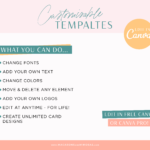 Editable Canva Templates featuring pink and white daisy flowers, dots, sunbeams, and a fresh pattern edit in Canva Free