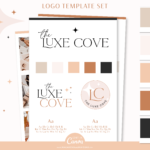 Luxe editable Logo Template in black white and beige design