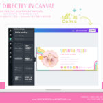 Bright Rainbow Email Signature Template for Canva, Colorful Email Signature for Gmail, DIY Clickable Email Signature Pink with a boho rainbow