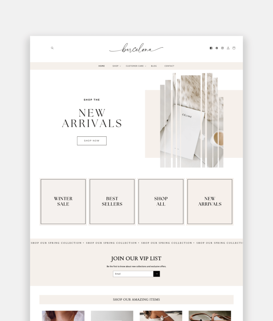 Luxe White Clean Shopify Theme Template to Style Your online boutique pretty