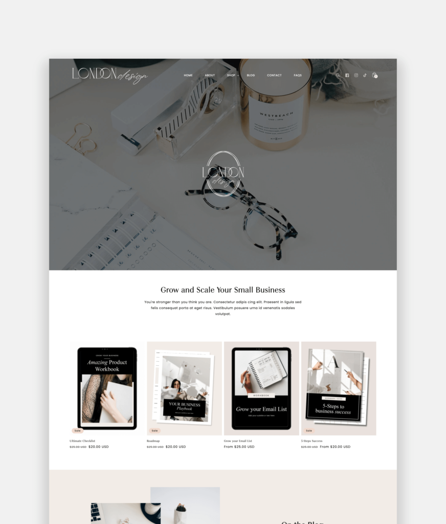 Digital Download Shopify Theme Template Design for Digital Products