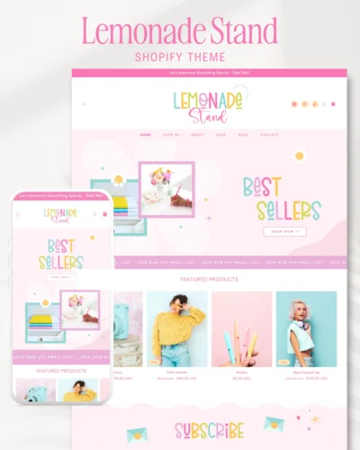 Bright Rainbow Shopify Theme Pastel Canva Shop Banners. Style your Shopify website with this enchanting daisy template in a perfect pastel color palette.