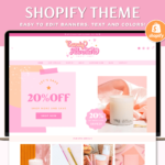 Shopify theme store featuring premium templates to style your online store. Bright Pink Retro Shopify Theme Template.