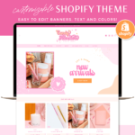 Shopify theme store featuring premium templates to style your online store. Bright Pink Retro Shopify Theme Template.