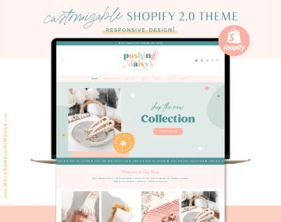 Pastel Shopify Theme with pastel rainbow Shopify Banners. Style your Shopify website with this enchanting daisy template in a perfect pastel color palette.