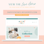 Pink Shopify Theme with pastel rainbow Canva Shopify Banners. Style your Shopify website with this enchanting daisy template in a perfect pastel color palette.
