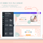 Pink Shopify banner design to edit in Canva. Shop Banner Designs for your ecommerce Website