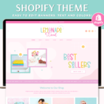 Bright Rainbow Shopify Theme Pastel Canva Shop Banners. Style your Shopify website with this enchanting daisy template in a perfect pastel color palette.