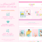 Bright Rainbow Shopify Theme Pastel Canva Shop Banners. Style your Shopify website with this enchanting daisy template in a perfect pastel color palette.