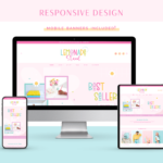 Bright Rainbow Shopify Theme Pastel Canva Shop Banners. Style your Shopify website with this enchanting rainbow template in a perfect pastel color palette.