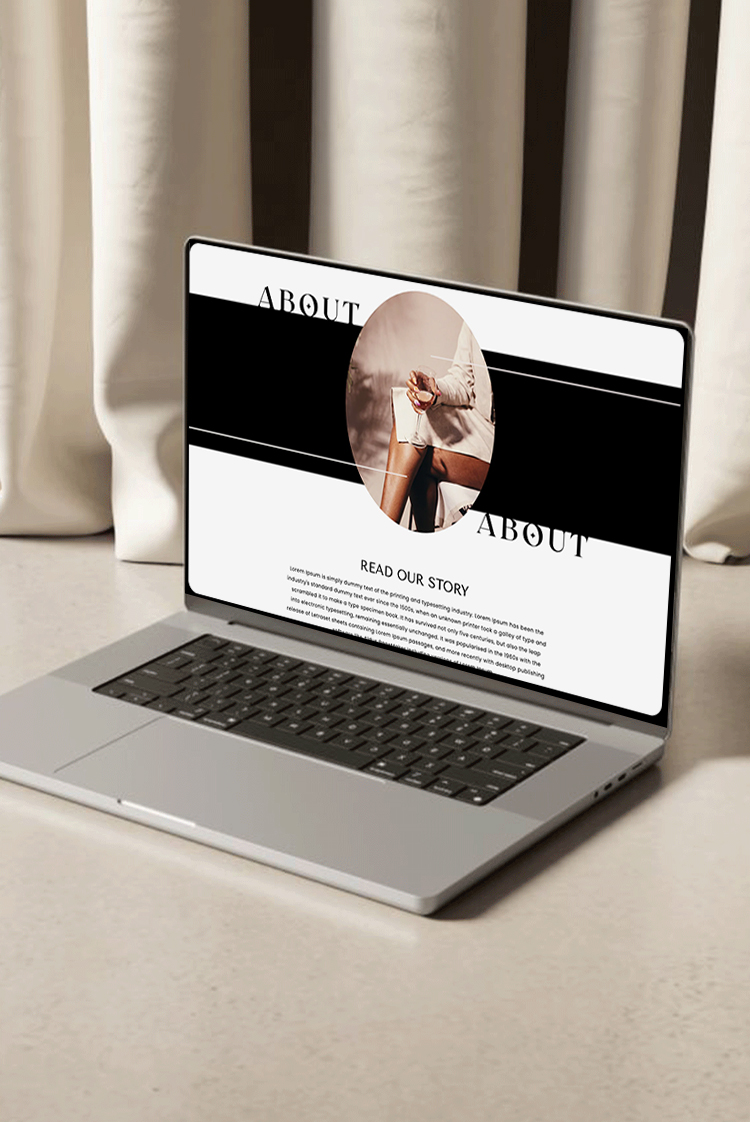 Chic black and white Shopify template with editorial layout for fashion and luxury boutiques