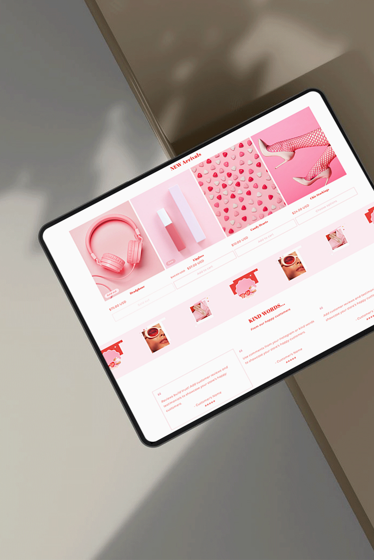 Golden Charms is a vibrant editorial Shopify theme in Bright Pink and Red