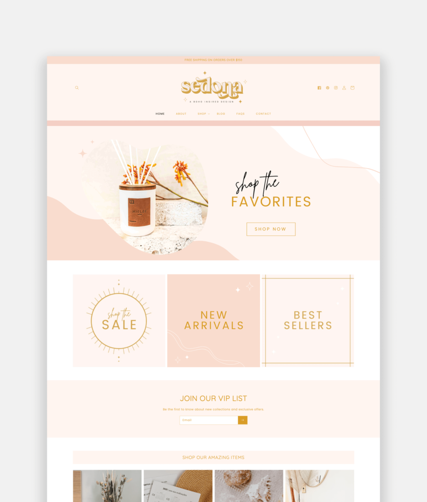 Responsive Boho Shopify Theme with Parallax effect