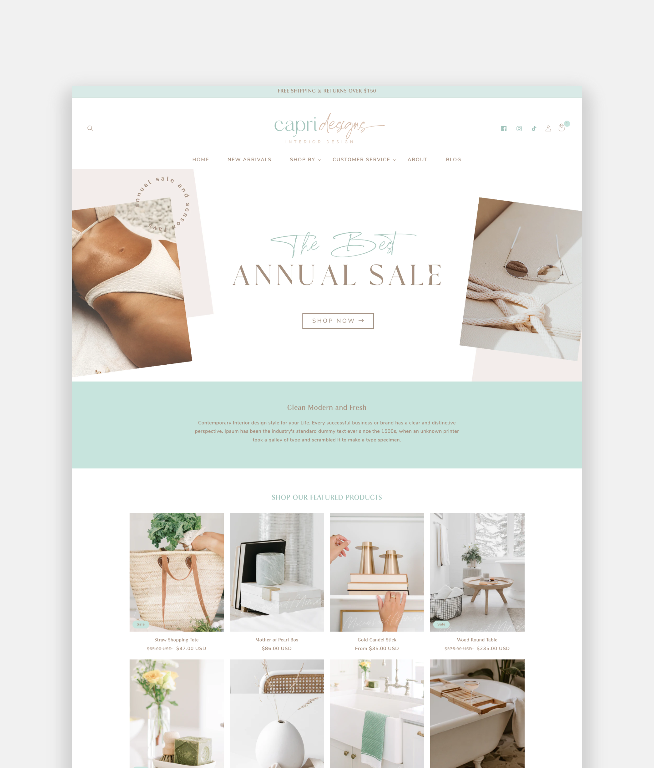 Pastel minimalist Shopify theme template for small business owners and lifestyle brands