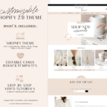 Pretty shopify theme store featuring premium templates to style your online store. White and Pink Shopify Theme Template.