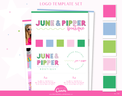 Professional logo design packages & templates for Canva. Style your brand and business with our logo design templates and branding kits.