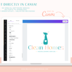Maid Cleaning Service Logo editable in Canva. Professional logo design for your Cleaning and Maid Services featuring bright rainbow and star design.