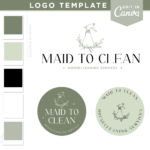 Cute cleaning company logo design. Maid service logo for cleaning business and housekeepers. Style this logo for your brand.