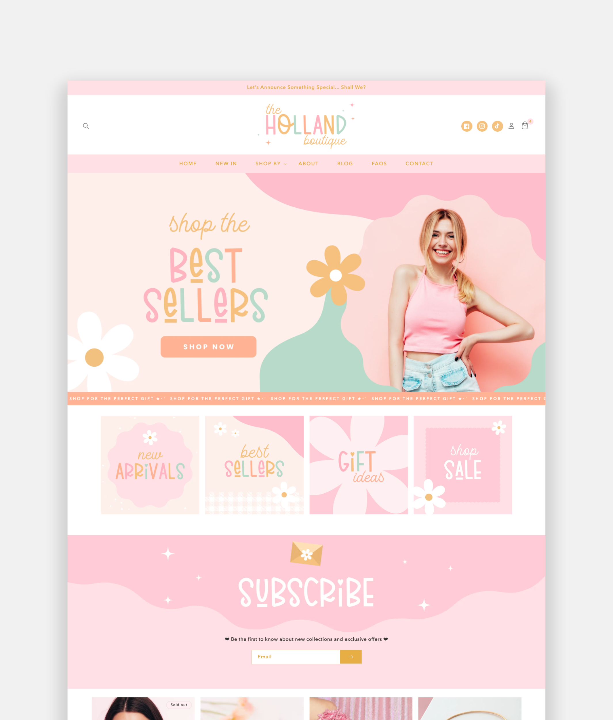 Holland Shopify template for floral-inspired shops, artisan boutiques, and lifestyle brands