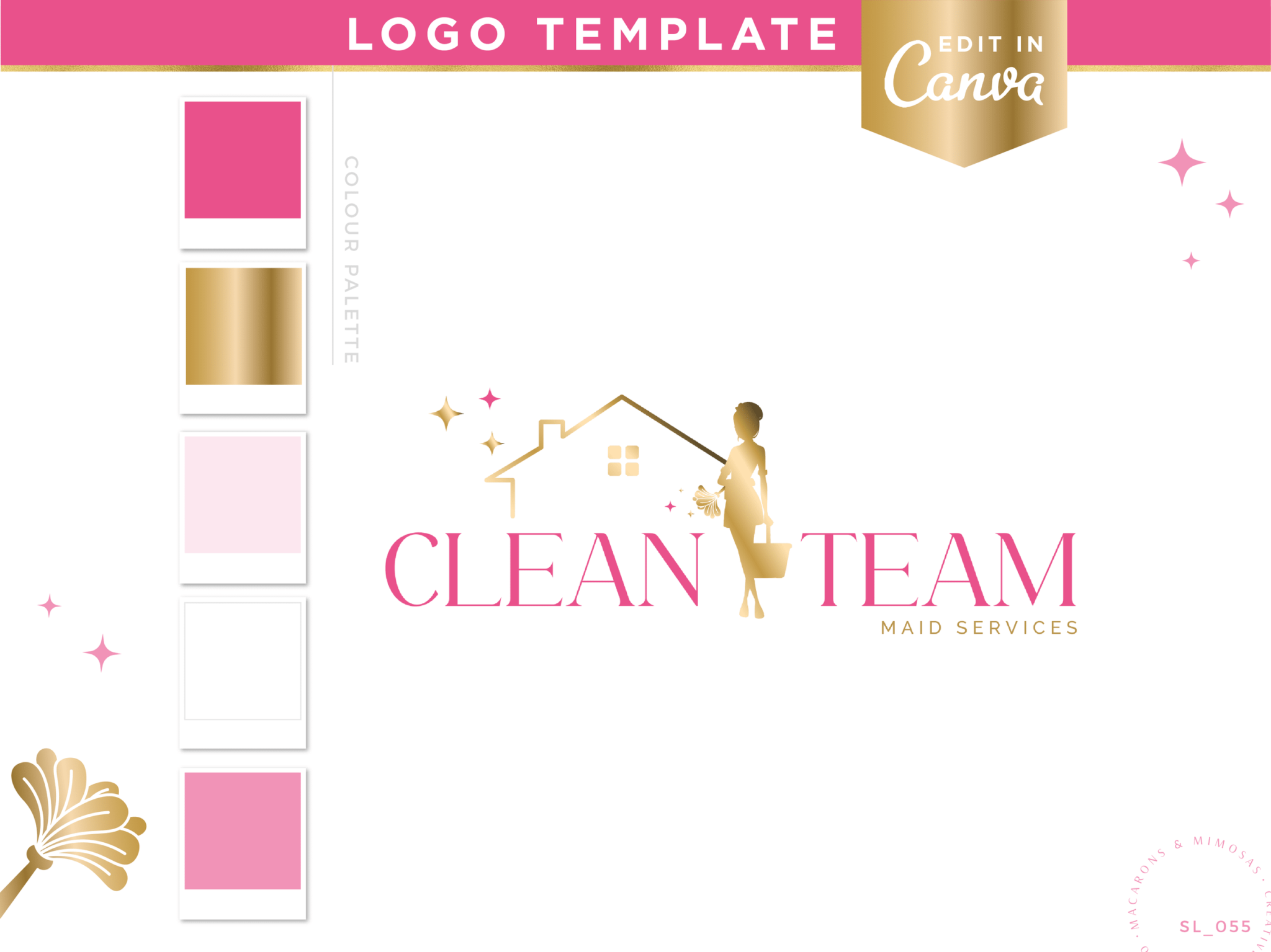 Cleaners Logo Design • Macarons and Mimosas