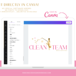 Cleaners logo template editable in Canva. Professional logo design for your House cleaning and maid services with cute water splashes.
