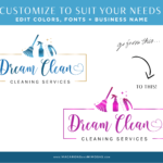 Janitorial logos are perfect for your cleaning business. Professional metallic blue logo design for your maid service business edit in Canva.